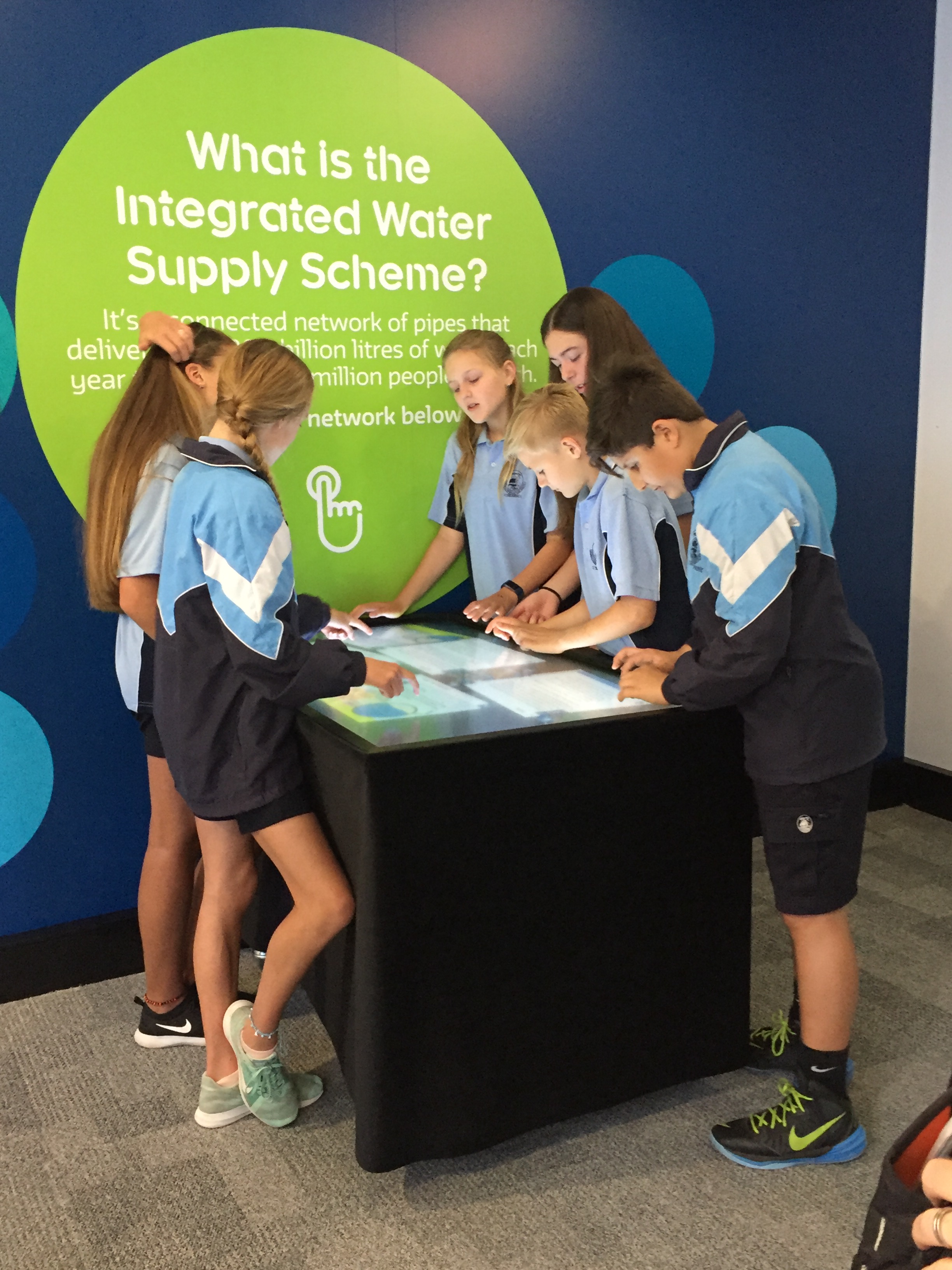 Atudent sfrom Ocean Reef Senior High School at the groundwater replenishment visitors centre