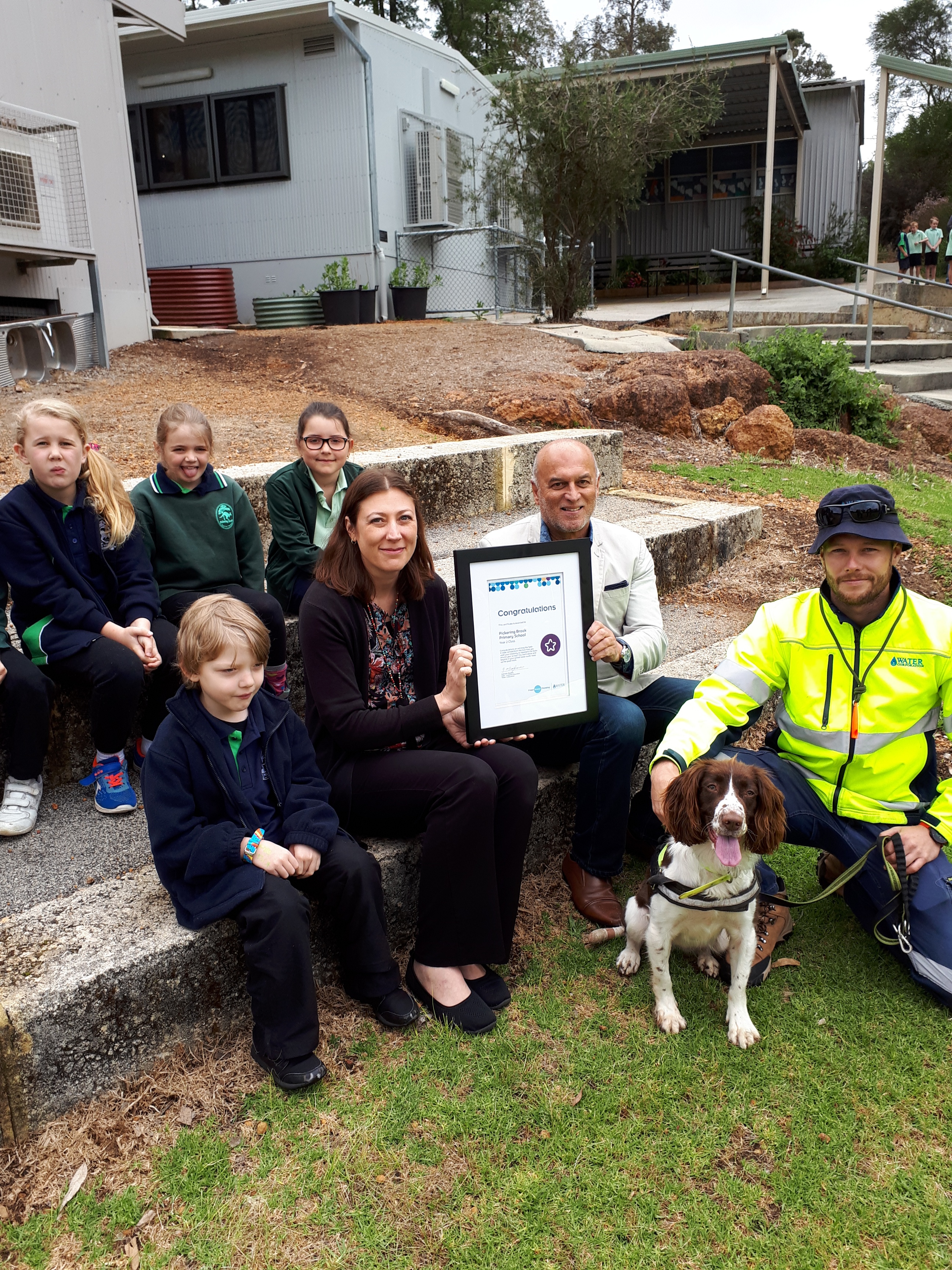 Pickering Brook Primary School received a visit from Kep the leak detection dog