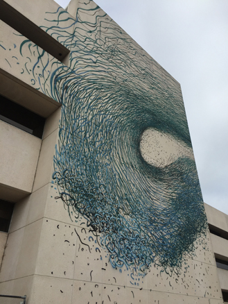 Wave mural created on the external wall of our Leederville office as part of PUBLIC2015